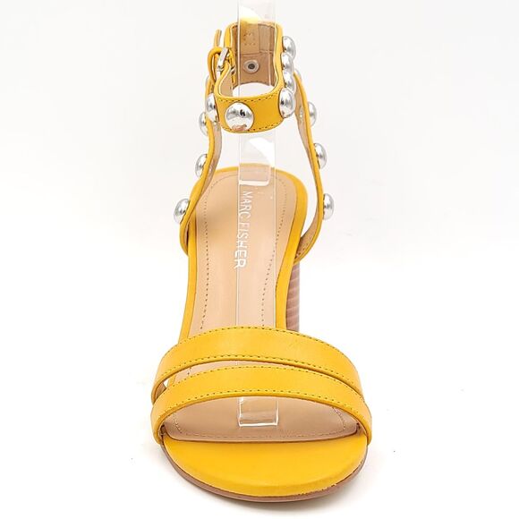 Marc Fisher Women Lantern High Heel Ankle Strap Sandals Size US 5M Yellow - Picture 4 of 5